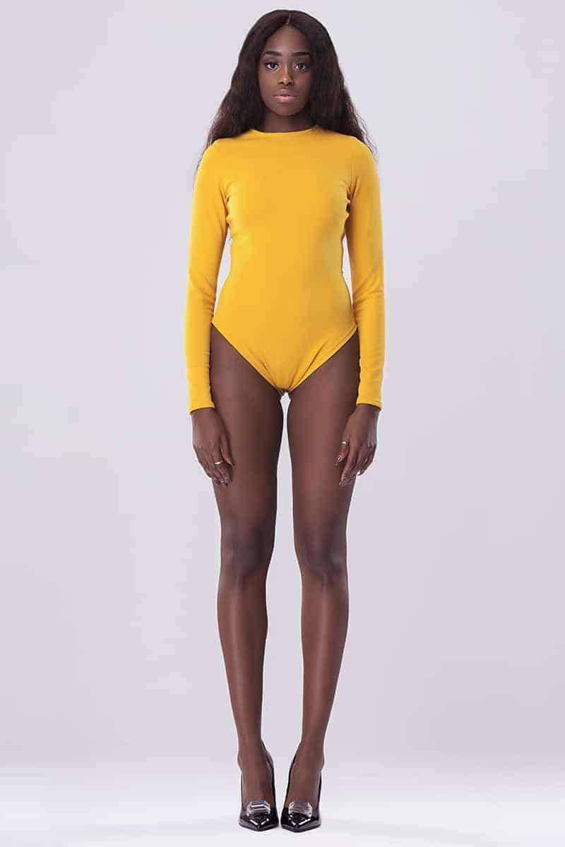 Mustard Scuba Bodysuit - Georgie - Preby London